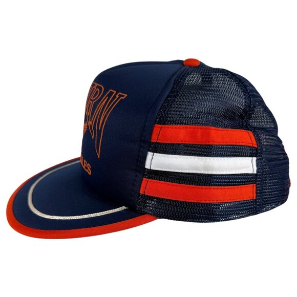 Vintage Auburn Tigers War Eagles Snapback Hat Cap Navy Mesh Trucker 3 Stripes - Picture 10 of 10